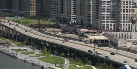 The elevated Miller Highway running in front of Riverside South. Photo: Riverside South Planning Corp.