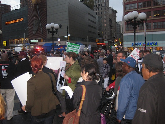 Supporters of many different political parties joined together in support of transit. Photo: Noah Kazis.