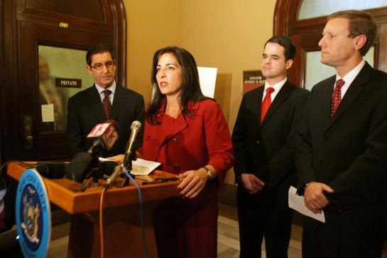 The Independent Democratic Conference, shown here, has included reform and possible repeal of the MTA payroll tax in its agenda. Photo: New York State Senate.