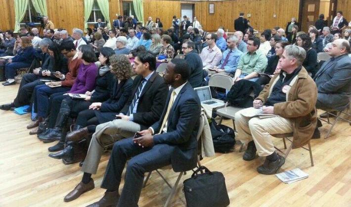 More than 100 people turned out for last night's meeting. Photo: Stephen Miller