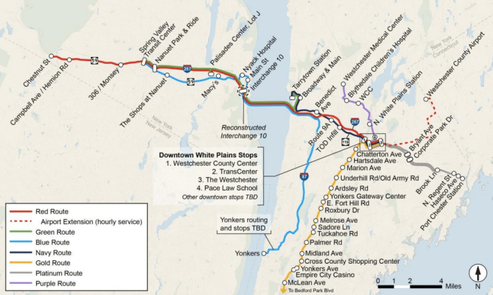 Looks nice, but will the state follow through on building this system before the new Tappan Zee Bridge opens in 2018? Map: New NY Bridge