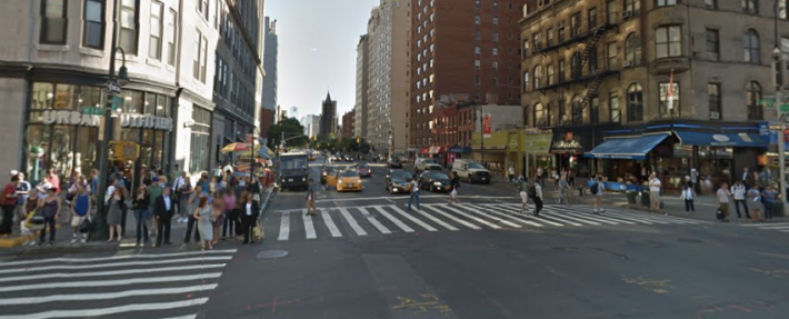 Sixth Avenue at 14th Street, which is part of an area DOT will be studying for pedestrian and bicycle upgrades. Photo: Google Maps