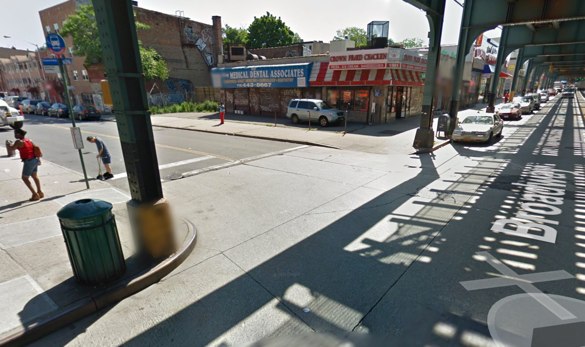 Broadway at Halsey Street in Bushwick. Image: Google Maps