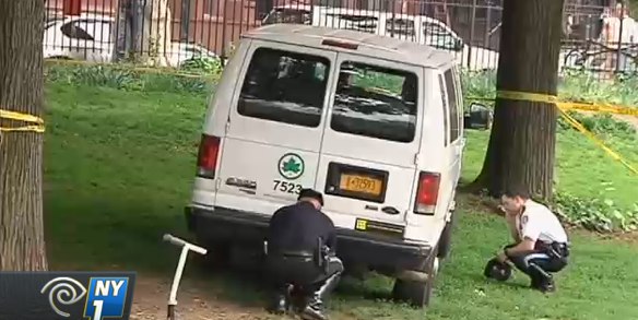 A Parks Department employee ran over the legs of a 6-year-old child inside Morningside Park. No charges were filed. Image: NY1