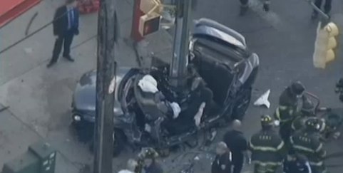 The Brooklyn precinct where two people were killed in a high-speed crash Monday had issued 54 speeding tickets this year as of March. Image: ##http://www.nbcnewyork.com/news/local/Death-Brooklyn-Car-Crash-Marine-Park-259868361.html##WNBC##