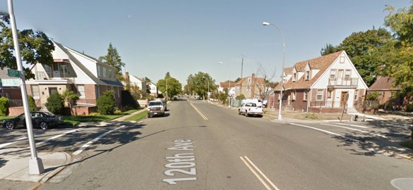 Tiffany Delcia Moore struck and killed William Faison at 228th Street and 120th Avenue in Cambria Heights last Friday. She was charged for driving without a license. Image: Google Maps