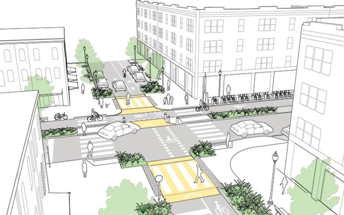 NACTO guidelines call for streets that accommodate all users. Is NYS DOT interested? Image: Urban Street Design Guide