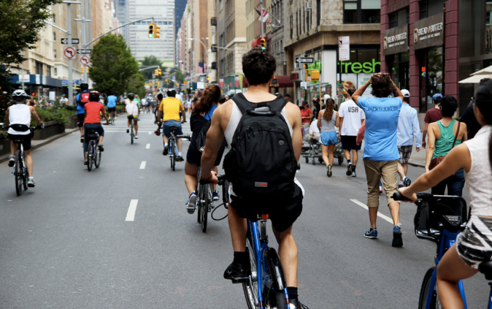It's back, but not bigger: Summer Streets and a mostly car-free Central Park will return this summer, as smaller car-free streets events in all five boroughs continue to grow. Photo: DOT