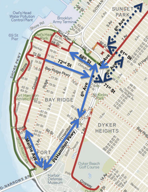 Our plan is your plan: DOT is proposing bike routes (in light blue) after receiving suggestions from CB 10. Map: DOT