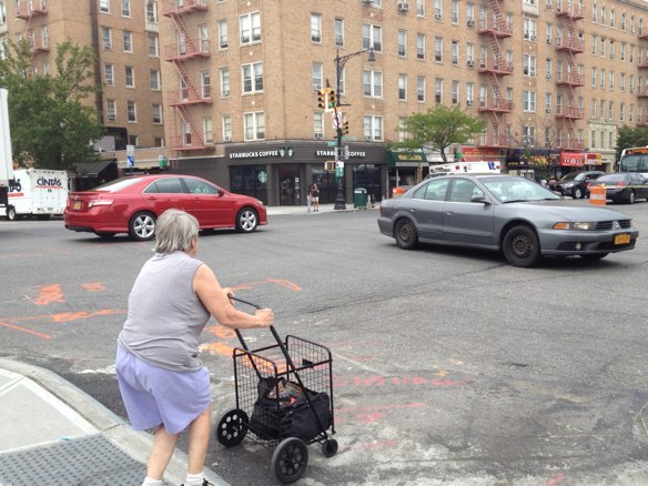 A driver makes a prohibited left turn from southbound Broadway onto eastbound Dyckman.
