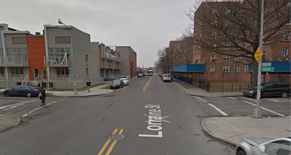 Witnesses say a driver hit 14-year-old Nicholas Soto with enough force to throw him away from the street and over a nearby fence. NYPD filed no charges. Image: Google Maps