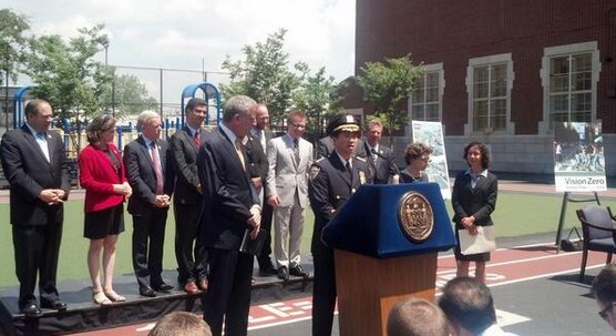 NYPD Chief of Transportation Thomas Chan speaks at today's bill signing. Photo: ##https://twitter.com/ydanis/status/481103315409698816##City Council Member Ydanis Rodriguez/@ydanis##