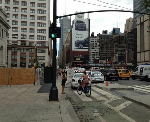 Eighth Avenue, outside Penn Station, Midtown South Precinct. Photo: ##https://twitter.com/joseapie/status/486872878114430977/photo/1##@joseapie##