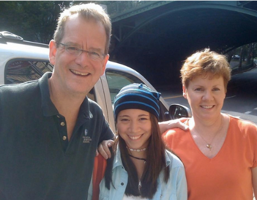 Jean Chambers, pictured with her husband and daughter, was killed by a driver making a left turn at an Upper West Side intersection where a safety study recommended a ban on left turns. The plan was not endorsed by Community Board 7 and DOT did not implement it. Photo: Facebook via Daily News