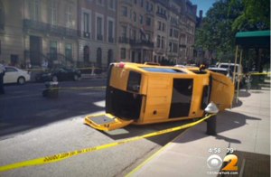 The cab driver who killed a woman on the Upper East Side last week may or may not lose his hack license under Cooper's Law. Image: WCBS