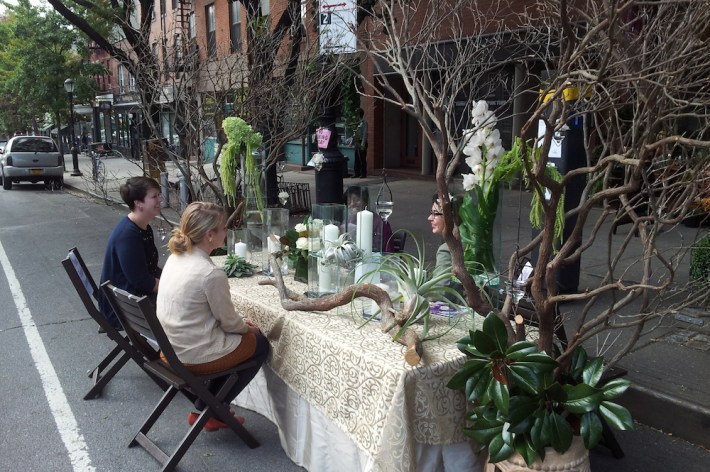 Floral Heights went all out on Atlantic Avenue in Brooklyn. Photo: Josef Szende