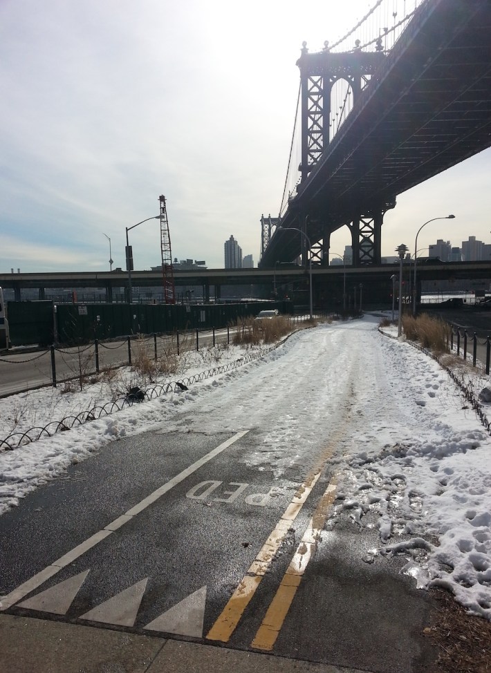The Pike Street bike and pedestrian paths have been ignored by the Parks Department. Photo: Stephen Miller