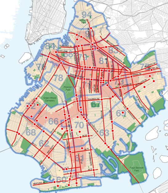 You can’t walk far in Brooklyn without crossing a street that needs safety improvements. Map: DOT