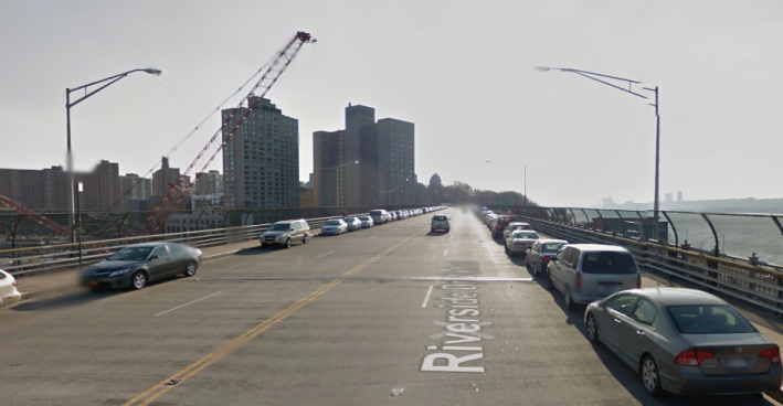 Key community board members in West Harlem say having anything less than two lanes in each direction will gridlock Riverside Drive. Photo: Google Maps