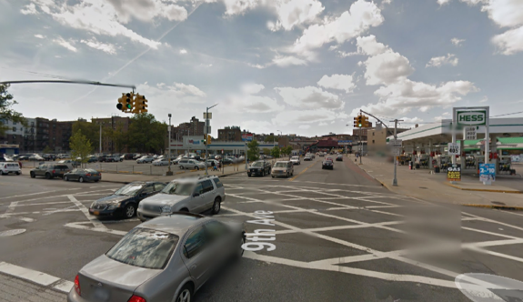 Two drivers hit two pedestrians, killing a 24-year-old man, on W. 207th Street at Ninth Avenue in Inwood. Council Member Ydanis Rodriguez has asked DOT to study W. 207th for potential safety measures. Image: Google Maps