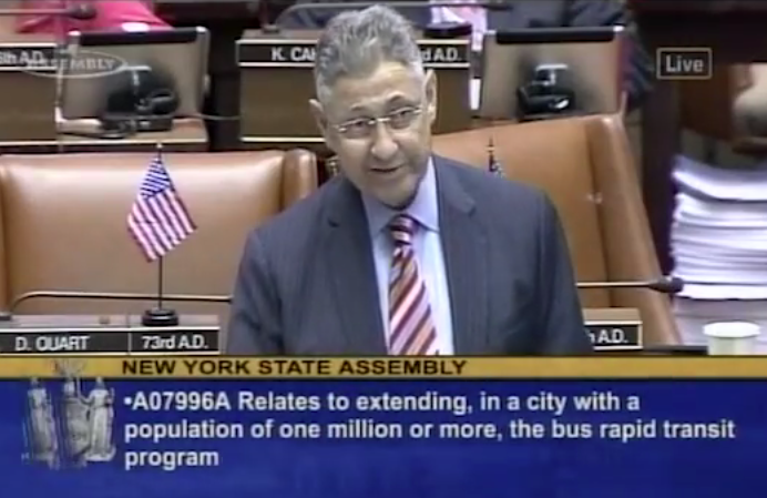 Shelly Silver lets us know what he really thinks about bus lane enforcement. Image: NYSAssemblyMinority/YouTube