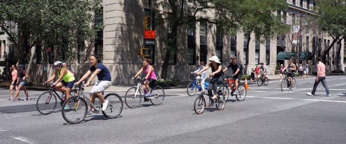 New Yorkers enjoying Summer Streets last Saturday. Photo: Clarence Eckerson Jr.