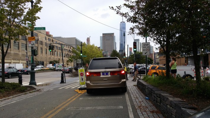 A driver on the greenway? No way! Photo: Shelly Mossey