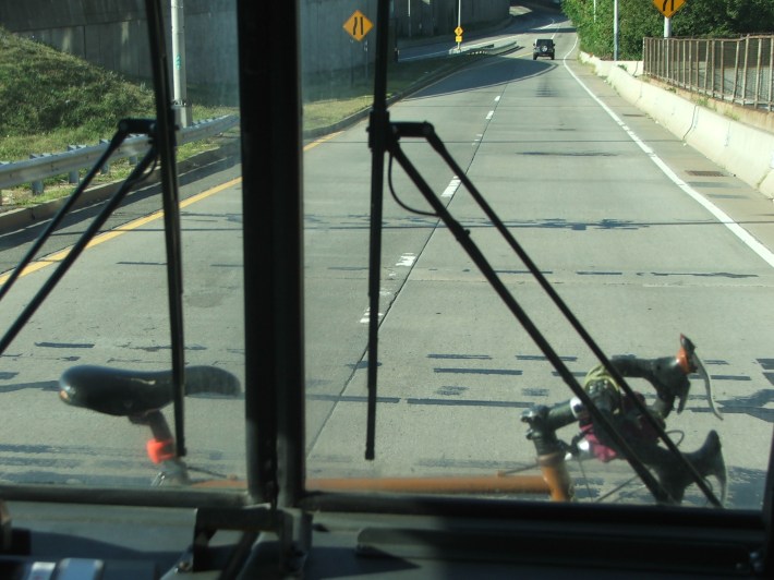 One of the first bikes to cross the Verrazano Narrows by bus. Photo: Meredith Sladek