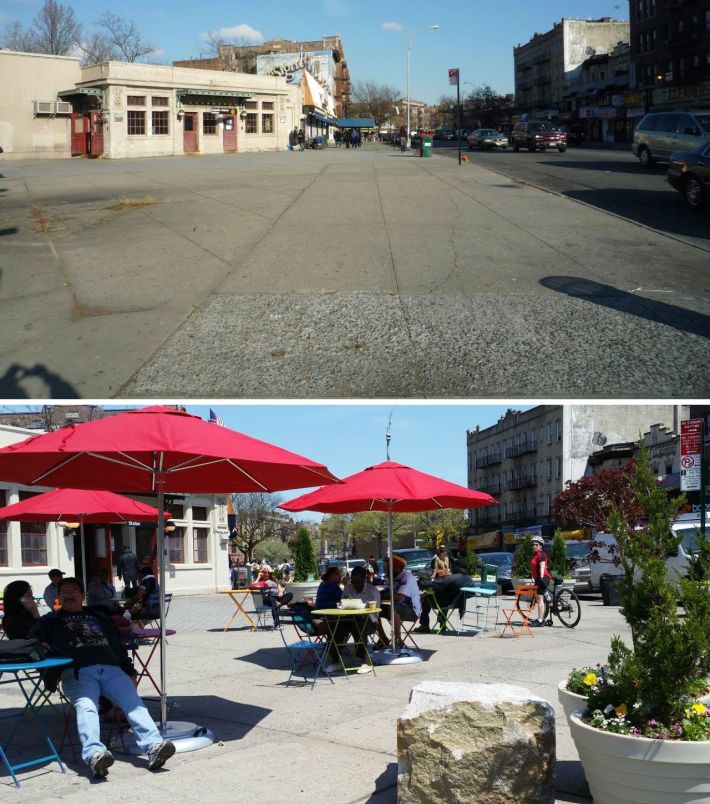 Parkside Plaza, before and after. Photos courtesy In Cho