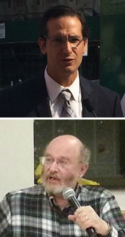 DOT Deputy Commissioner Ryan Russo (top) is sounding a lot like CB 7 bike lane opponent Dan Zweig (bottom). Photos: Stephen Miller