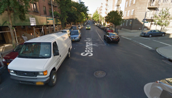Double-parked drivers make Seaman an obstacle course for cyclists. Image: Google Maps