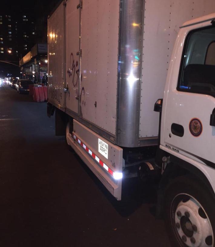 A recently-installed side guard is part of a 240-truck pilot program. By 2024, all city trucks must have side guards. Photo: Joby Jacob/Twitter