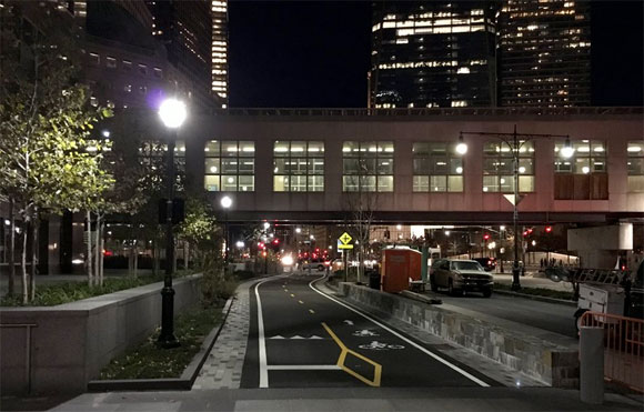 Looking north on the newly opened greenway segment by . Photo: @DataVizier