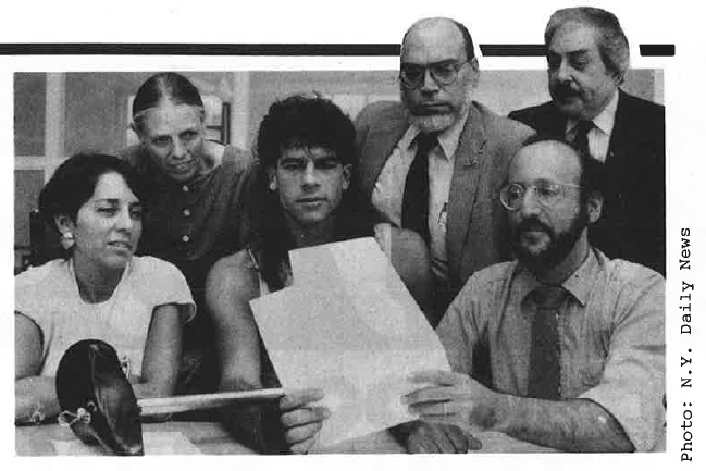 City Cyclist Oct-Nov 1987 pic w Steve Athineos + other bike ban plaintiffs