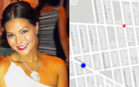 The blue dot is the approximate location of the crash that killed Victoria Nicodemus. The red dot is where a curb-jumping driver killed 9-year-old Lucian Merryweather in 2013. Both crashes happened in the 88th Precinct, where cops issue an average of about 10 speeding tickets a month. Victoria Nicodemus photo via Daily News. Map image: DOT Vision Zero View