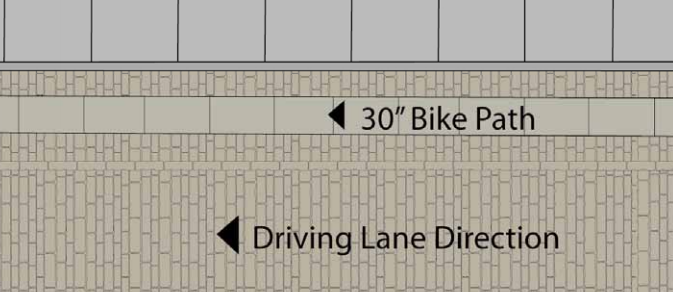 Street reconstruction in DUMBO will add special bike lanes to the neighborhood's cobblestone streets. Image: DOT