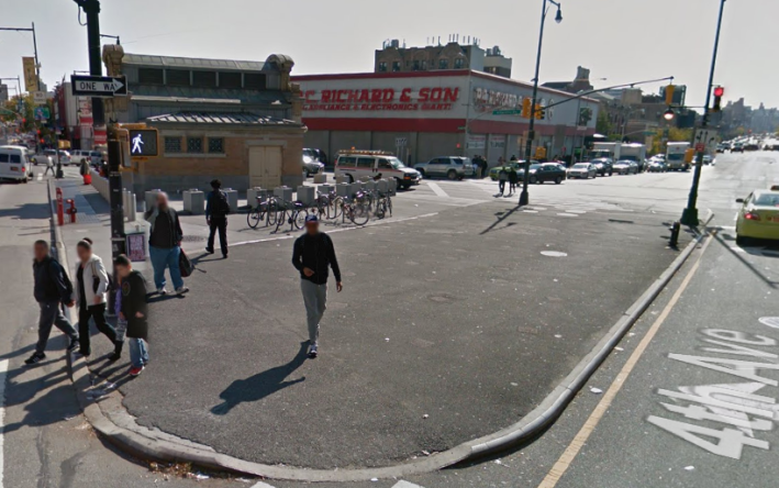 Forest City Ratner and DOT want to turn Times Plaza by the Barclays Center into an attractive public space. Photo: Google Maps