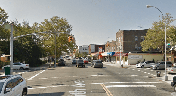 Giovani Romano was charged with failing to yield for fatally striking Alfiya Djuraeva at 20th Avenue and Bath Avenue in Brooklyn. He was not charged for taking her life. Image: Google Maps