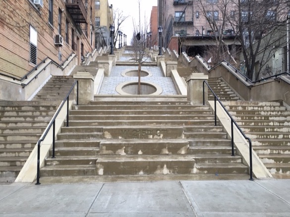 The 215th Step-Street, looking west from Broadway. Photos: Brad Aaron