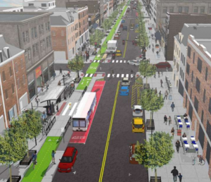 The Hoboken City Council watered down a plan for a protected bikeway on Washington Street, which has a high number of crashes. Image: The RBA Group