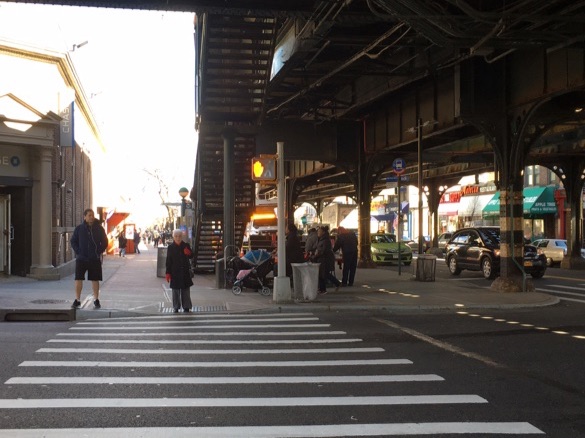 New sidewalk space at Broadway and W. 231st Street, to the right of the subway steps. Photos: Brad Aaron