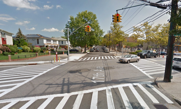 The Whitestone intersection where a turning driver mortally injured 90-year-old Dorothy Heimann. Image: Google Maps