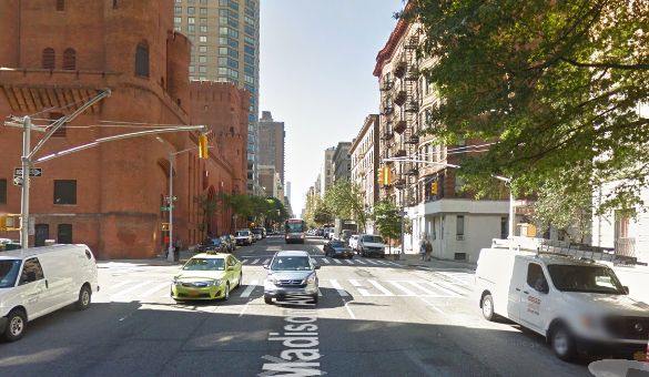 Mary Jo Myszelow was killed by a driver backing up to get a parking spot on Madison Avenue near E. 95th Street. No charges were filed. Image: Google Maps