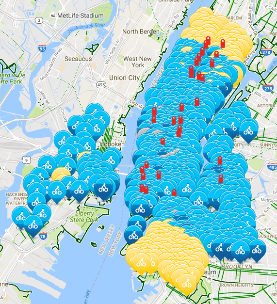 Citi Bike is adding nearly 140 new stations to its network in Manhattan, Brooklyn, and Jersey City. Image: CitiBikeNYC