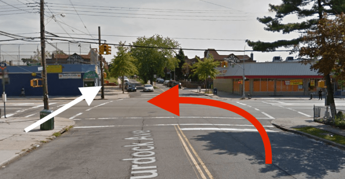 A left-turning driver struck and killed 50-year-old Martin Smith at the intersection above. Photo: Google Maps