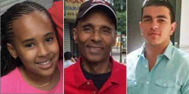 Nyanna Aquil, left, her grandfather Louis Perez, and Kristian Leka were killed in the Bronx by a curb-jumping driver last Halloween. Bronx DA Darcel Clark charged Howard Unger with multiple counts of manslaughter, assault, and homicide for the crash.