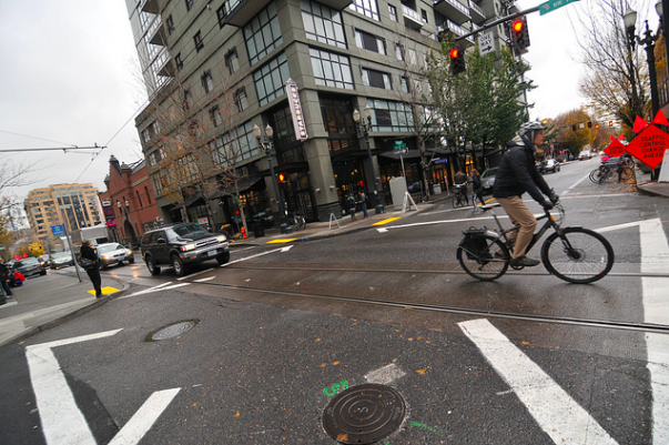 Portland is changing the way it measures new development projects, with an emphasize on accommodating the movement of people, not cars. Photo: Bike Portland