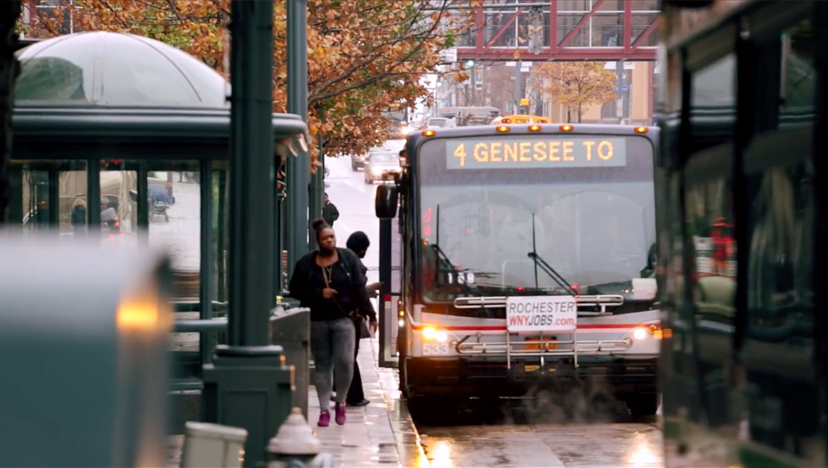 In Rochester, nearly a third of bus commuters have to spend at least an hour to get to work. Photo: Pete Nabozny via Reconnect Rochester