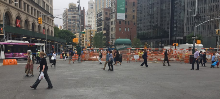 The newly-expanded Alamo Plaza where Astor Place was just a few years ago. Photo: David Meyer