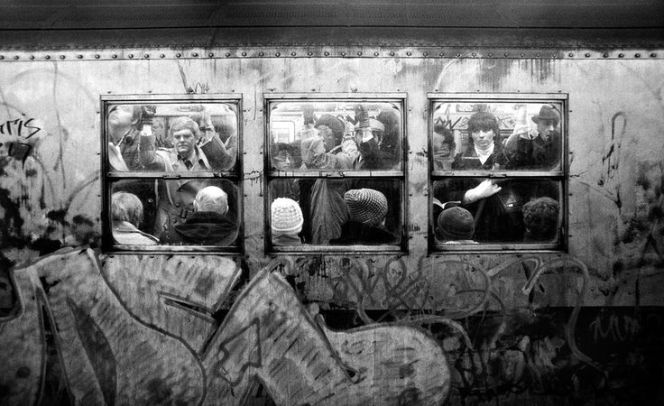 crowded old subway